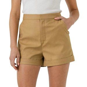 Endless Rose High Waisted Tailored Shorts, Brown